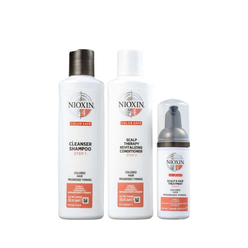 Shampoo Nioxin 4 Coloured Hair 150ml + Condicionador Nioxin 4 Coloured Hair 150ml+ Tratamento Nioxin 4 Coloured Hair 40ml