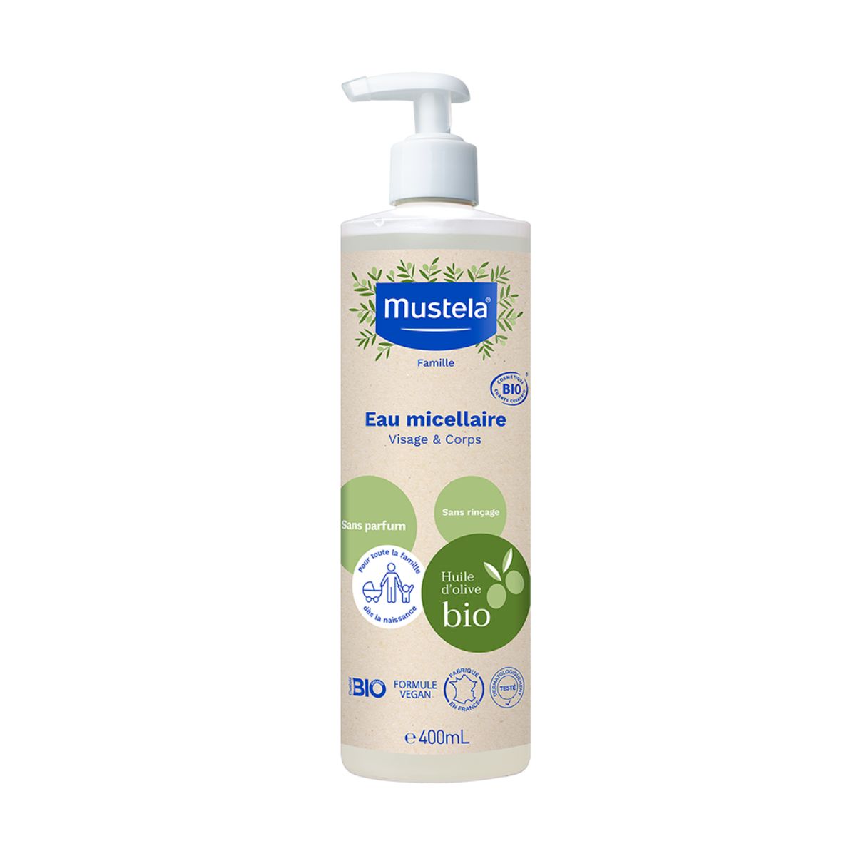 Água Micelar Mustela Bio Sem Perfume 400ml