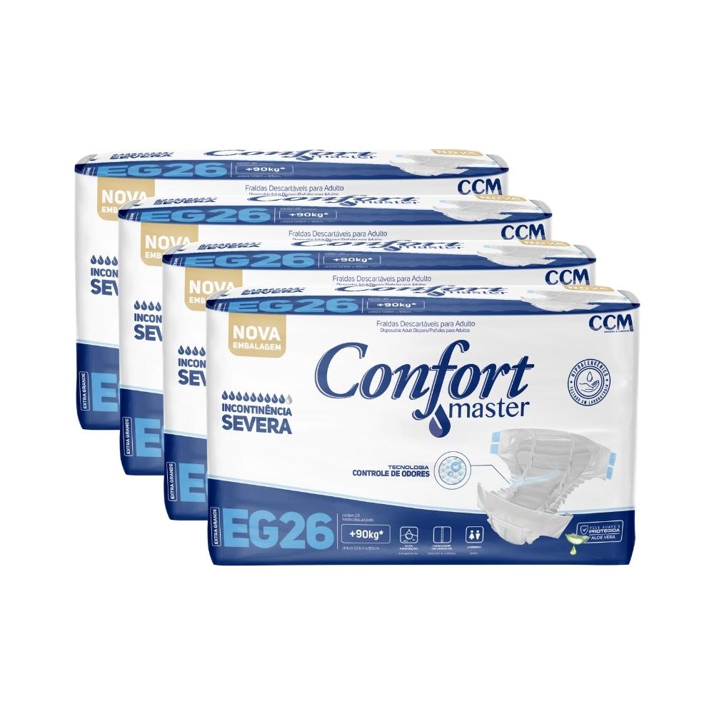 Encontraproduto.com.br - Kit 4 Fraldas Geriátricas Confort Master Econ - Tam. M - 30 Unidades