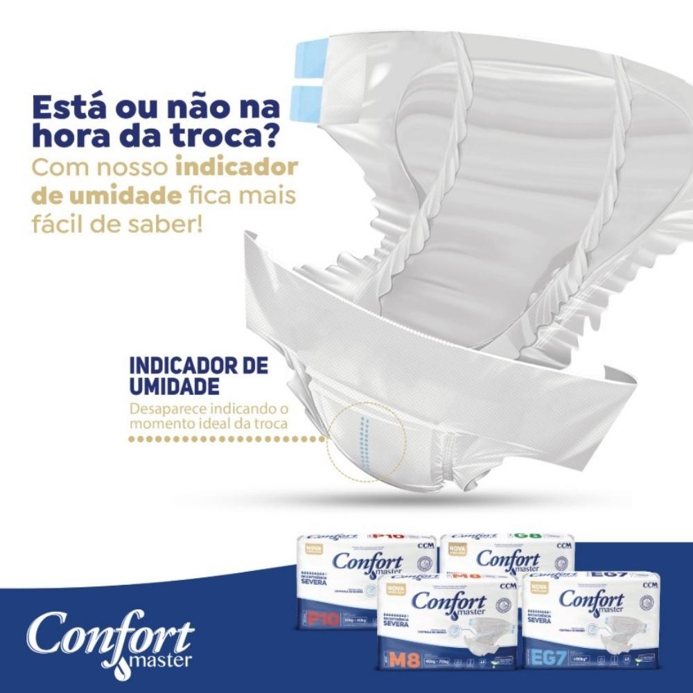 Encontraproduto.com.br - Kit 4 Fraldas Geriátricas Confort Master Econ - Tam. M - 30 Unidades