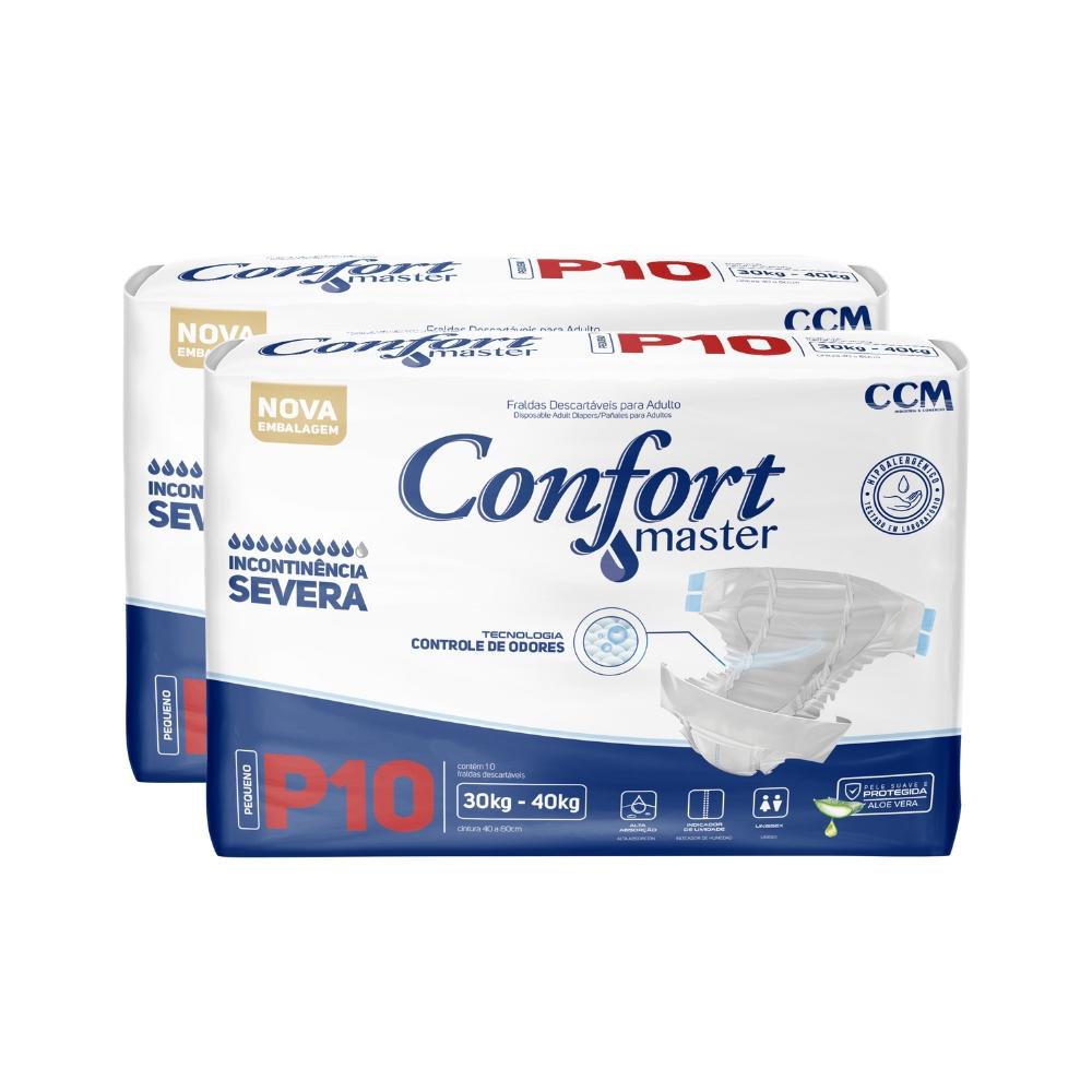 Kit 2 Fraldas Geriátricas Confort Master Regular G 8 Unidades
