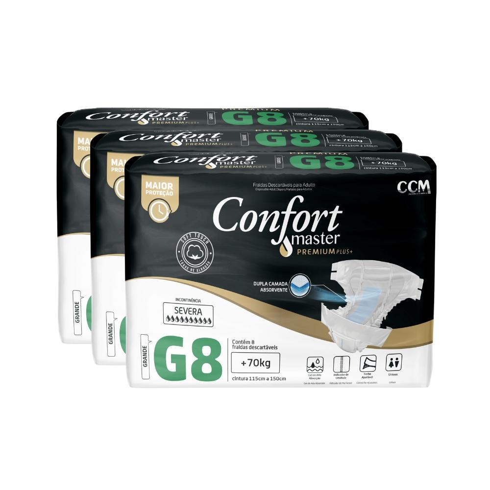 Encontraproduto.com.br - Kit 3 Fraldas Geriátricas Adultos Confort Premium Regular - Conforto e Segurança