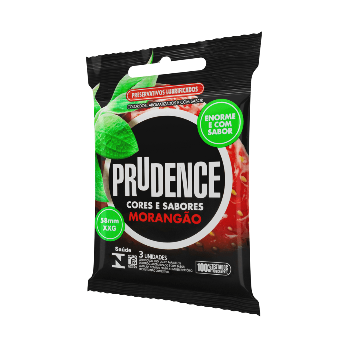Encontraproduto.com.br - Preservativo Prudence Cores E Sabores Morangão 3 Camisinhas