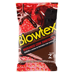 Preservativo Blowtex Morango Com Chocolate Com 3 Unidades