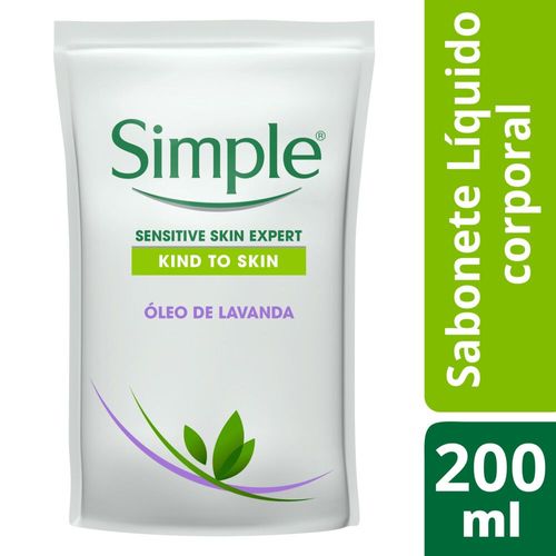 Sabonete Líquido Corporal Simple Nourishing Shower Cream Com Óleo De Lavanda Refil 200ml