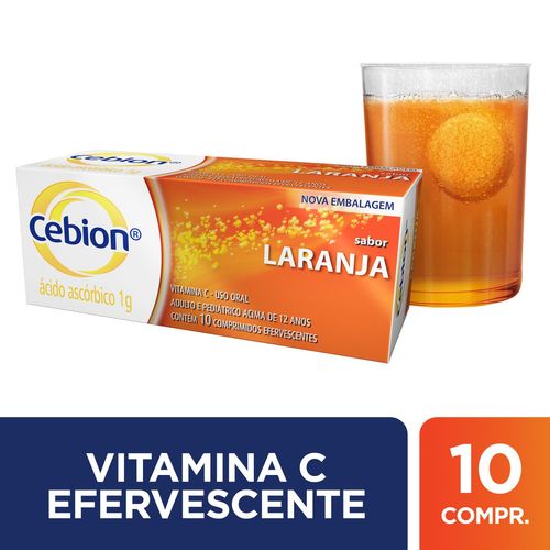 Comprimidos Efervescentes Cebion Vitamina C Sabor Laranja 10 Comprimidos