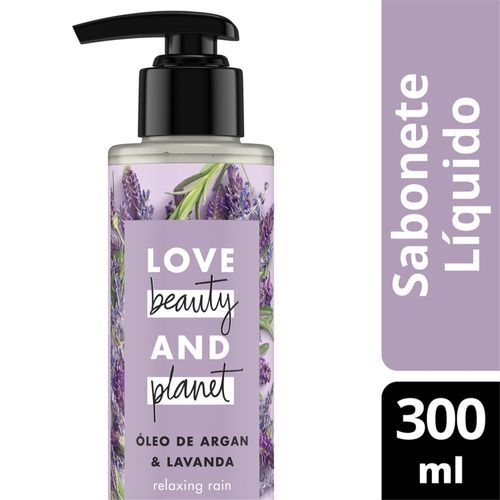 Sabonete Liquido Mãos E Corpo Love Beauty And Planet Relaxing Rain Oleo De Argan & Lavanda 300ml