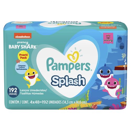 Lenço Umedecido Pampers Splash Com 192 Unidades Preço Especial