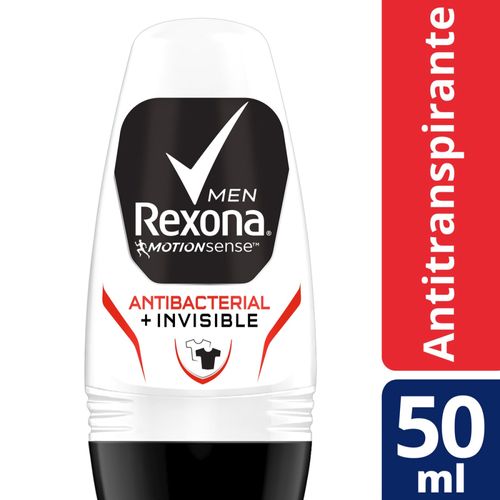 Desodorante Rexona Anti Bacterial Invisible Men Rollon 50ml