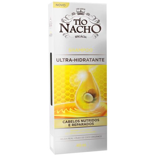 Tio Nacho Shampoo Ultra-Hidratante, Óleo De Coco E Geleia Real, Cabelos Nutridos E Reparados, 415ml
