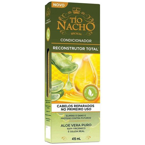 Tio Nacho Condicionadorreconstrutor Total Com Aloe Vera 100% Orgânico, Hidrata E Controla O Frizz,  415ml