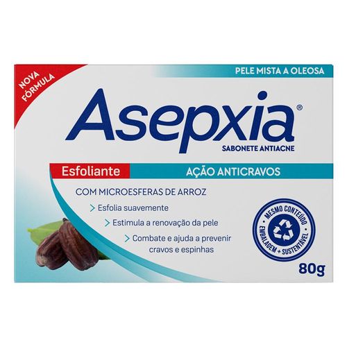 Sabonete facial Em barra asepxia esfoliante Antiacne 80g