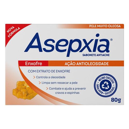 Sabonete Em Barra Asepxia Enxofre Ação Antioleosidade 80g