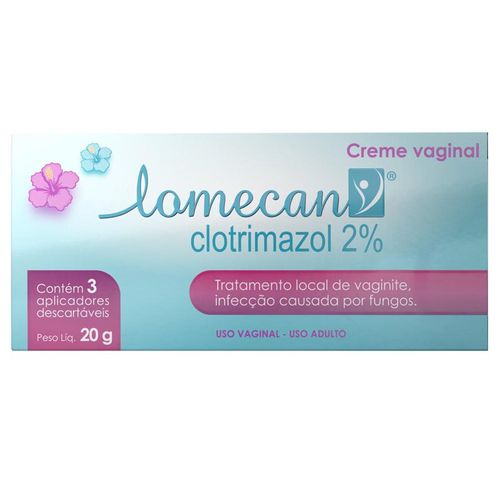 Lomecan Creme Vaginal, Trata A Candidíase Em 3 Dias, Clotrimazol 2%, 20g