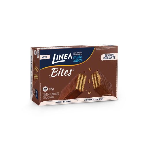 Biscoito Linea Bites Wafer Integral Chocolate Ao Leite 52g