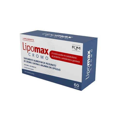 Lipomax Cromo 60 Cápsulas - Suplemento para Auxiliar no Metabolismo de Gorduras e Carboidratos