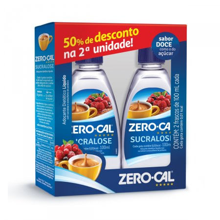 Zero-Cal Sucralose Adoçante Líquido Pack 50% 2ª unidade
