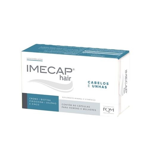 Imecap Hair 60 Cápsulas - Suplemento de Vitaminas para Cabelos e Unhas com Biotina