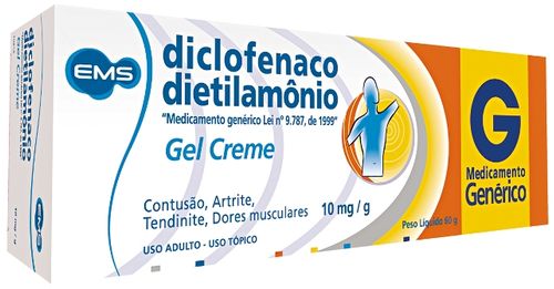 Diclofenaco Dietilamônio Gel 60g Genérico Ems