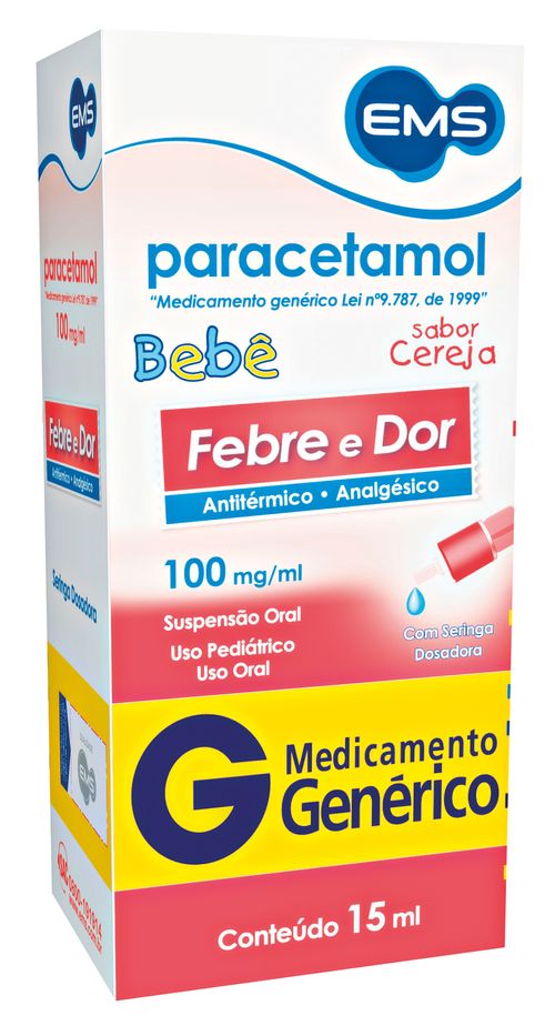 Paracetamol Bebê 100mg 15ml Genérico Ems
