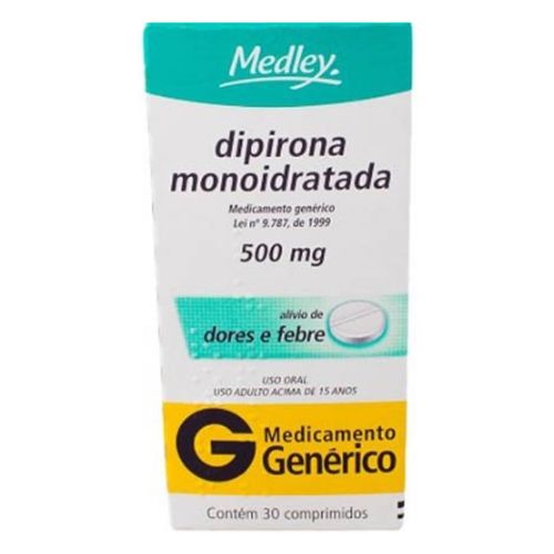 Dipirona Monoidratada 500mg com 30 comprimidos Medley