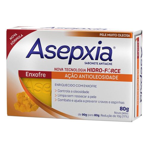 Sabonete Em Barra Asepxia Enxofre Ação Antioleosidade 80g