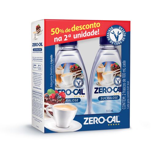 Zero-Cal Sucralose Adoçante Líquido Pack 50% 2ª unidade