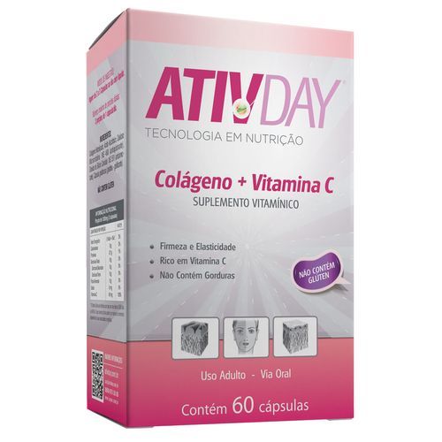 Ativday Colágeno E Vitamina C Com 60 Cápsulas