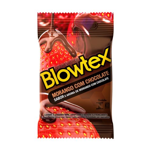 Preservativo Blowtex Morango Com Chocolate Com 3 Unidades