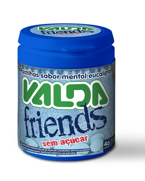 Pastilha Valda Friends, Sem Açúcar - 50g