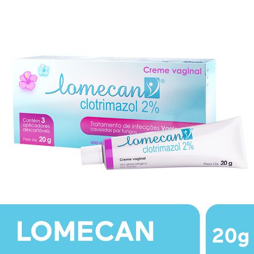 Lomecan Creme Vaginal, Trata A Candidíase Em 3 Dias, Clotrimazol 2%, 20g
