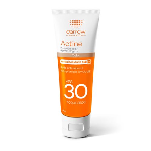 Protetor Solar Facial Actine Com Cor 10h De Antioliosidade Fps30 Toque Seco 40g