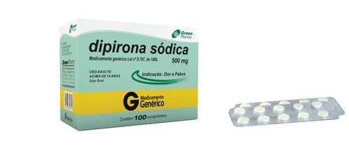Dipirona Sodica 500mg Com 10 Comprimidos Genérico Greenpharma