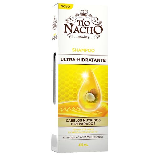 Tio Nacho Shampoo Ultra-Hidratante, Óleo De Coco E Geleia Real, Cabelos Nutridos E Reparados, 415ml