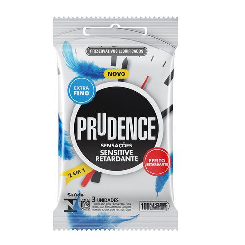 Preservativo Prudence Sensitive Retardante Com 3 Unidades