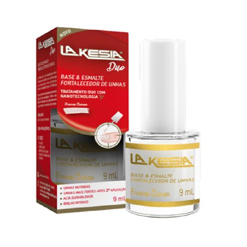 Lakesia Duo Esmalte Fortalecedor, Branco Quino, Proteção E Tratamento Para Unhas Saudáveis, Vegano, 9ml