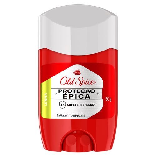 Desodorante Old Spice Proteção Épica Active Defense Lenha Barra 50g