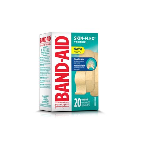 Curativo Band Aid Skin Flex Variados Com 20 Unidades
