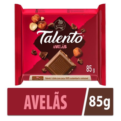 Chocolate TALENTO ao Leite com Avelãs 85g