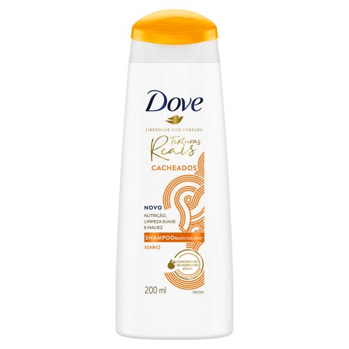 Shampoo Dove Texturas Reais Cacheados Frasco 200ml