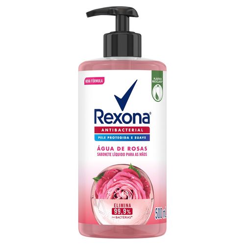Sabonete Líquido Antibacterial Para As Mãos Água De Rosas Rexona Frasco 500ml