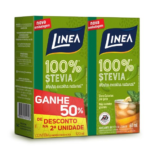 Adocante Linea Stevia Liquido Com 2 Unidades De 60ml Cada Preço Especial