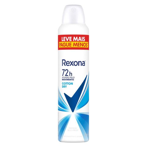 Desodorante Antitranspirante Aerosol Rexona Cotton Dry 250 ml