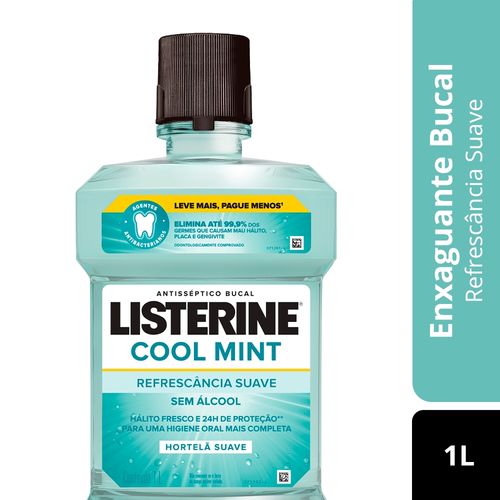 Enxaguatorio Bucal Listerine Cool Mint Refrescancia Suave Sem Álcool 1l