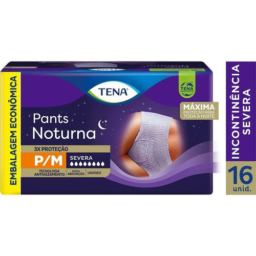 Roupa Íntima Tena Pants Noturna P/M Pacote com 16 Unidades