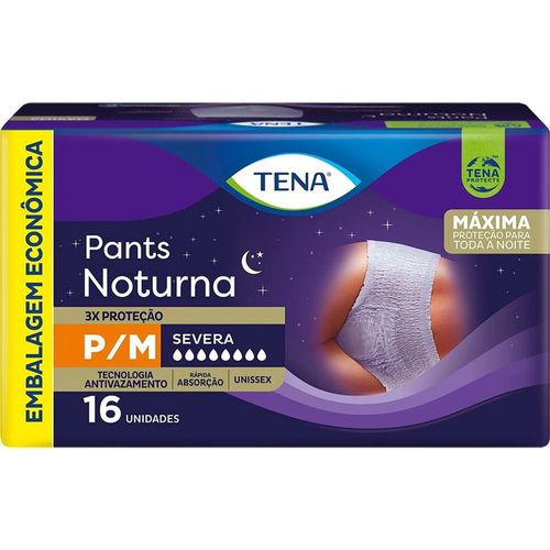 Roupa Íntima Tena Pants Noturna P/M Pacote com 16 Unidades