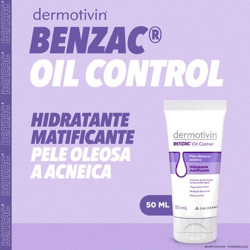 Dermotivin Hidratante Matificante Benzac Oil Control Pele Oleosa A Acneica 50ml