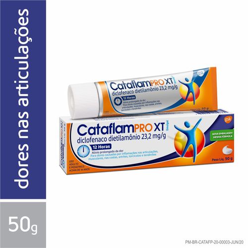 CataflamPRO XT Emulgel 12 horas Analgésico Anti-Inflamatório para Tratamento da Inflamação Muscular e Dor nas Articulações com 50g