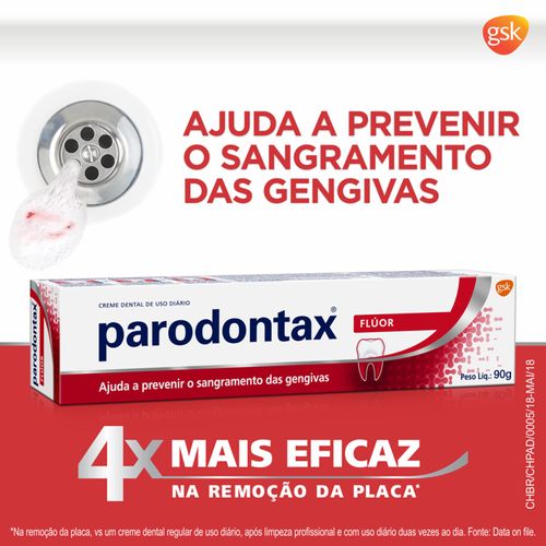 Parodontax Flúor Creme Dental para Prevenção do Sangramento das Gengivas 90g