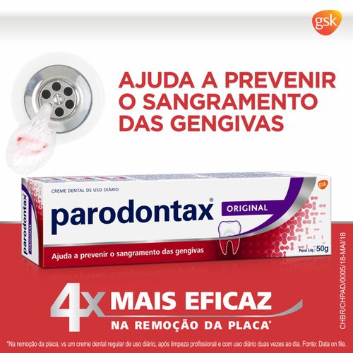 Parodontax Original Creme Dental para Prevenção do Sangramento das Gengivas 50g